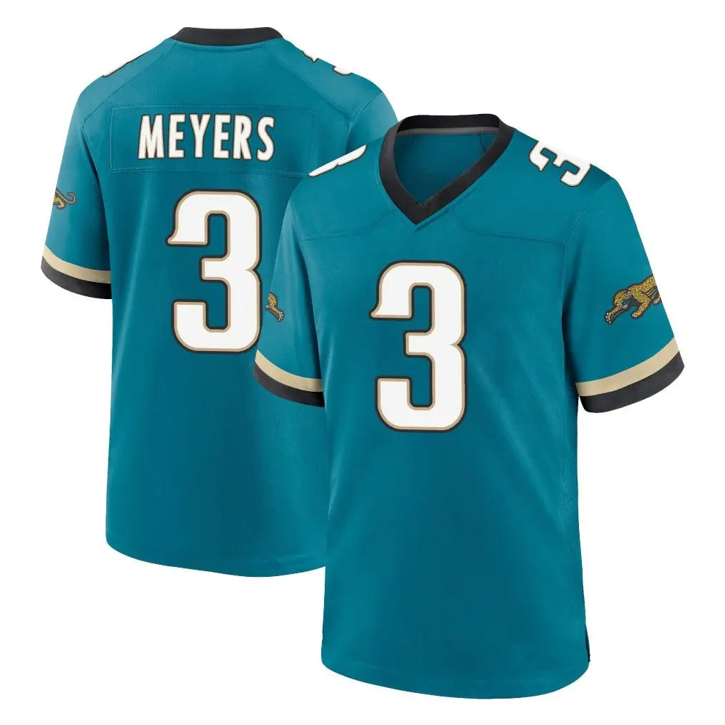 Yuxns J.Jaguars #3 Jakobi Meyers Player Teal Prowler Throwback Limited Home Game Stitched Jerseys