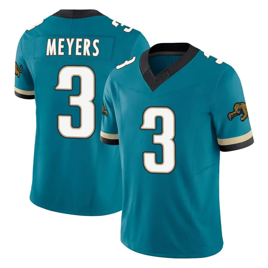 Yuxns J.Jaguars #3 Jakobi Meyers Player Teal Prowler Throwback Vapor F.U.S.E. Limited Home Game Stitched Jerseys