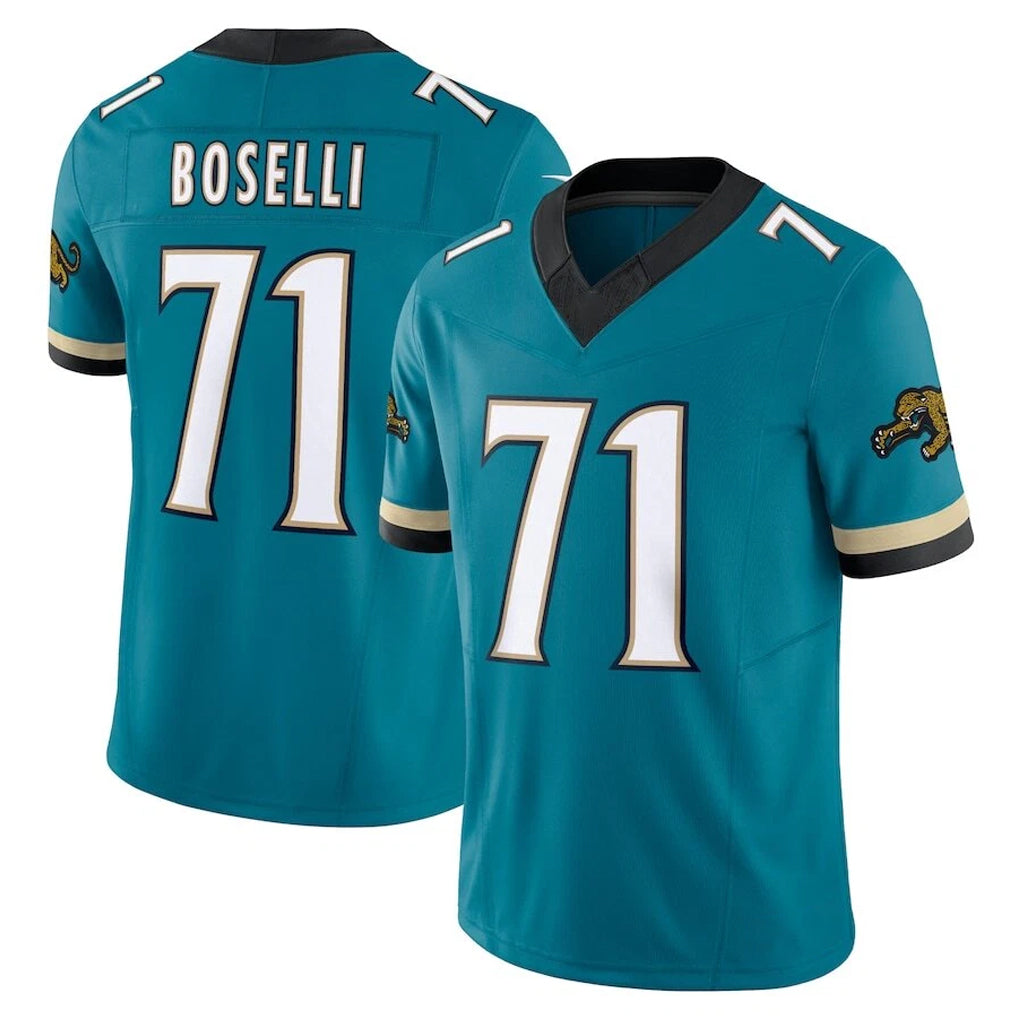 Yuxns J.Jaguars #71 Tony Boselli?Player Teal Prowler Throwback Vapor F.U.S.E. Limited Home Game Stitched Jerseys