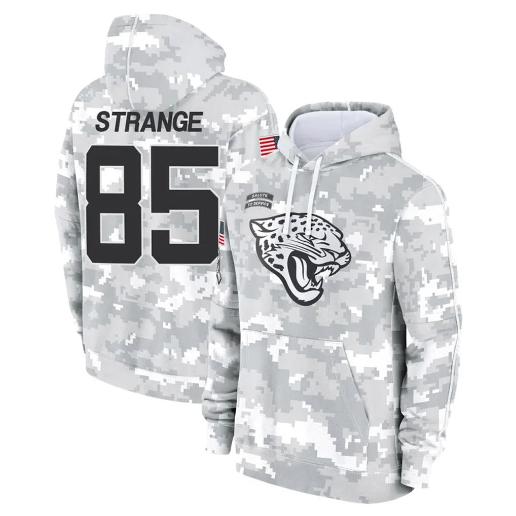 Yuxns J.Jaguars #85 Brenton Strange Player Arctic Camo Salute to Service Hoodies Limited Game Stitched Jerseys