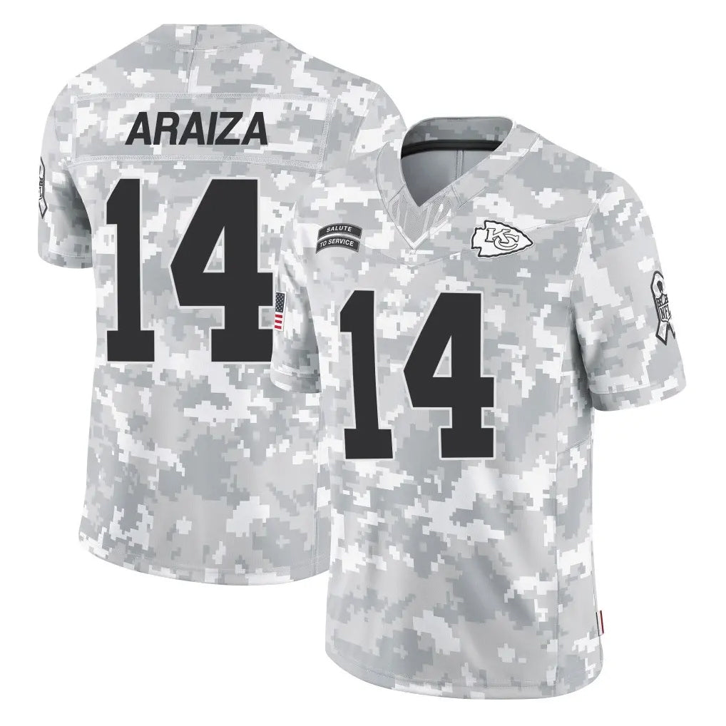 Yuxns KC.Chiefs #14 Matt Araiza Player Arctic Camo Salute To Service Limited Game Stitched Jerseys