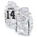 Yuxns KC.Chiefs #14 Matt Araiza Player Arctic Camo Salute to Service Hoodies Limited Game Stitched Jerseys