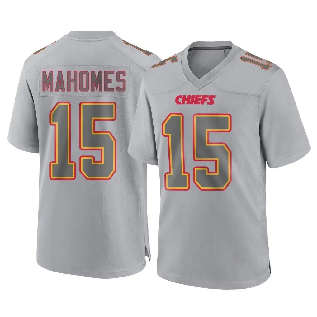 Yuxns KC.Chiefs #15 Patrick Mahomes Player Gray Atmosphere Fashion Game Stitched Jerseys
