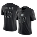 Yuxns KC.Chiefs #17 Alohi Gilman Player Black Limited Reflective Game Stitched Jerseys