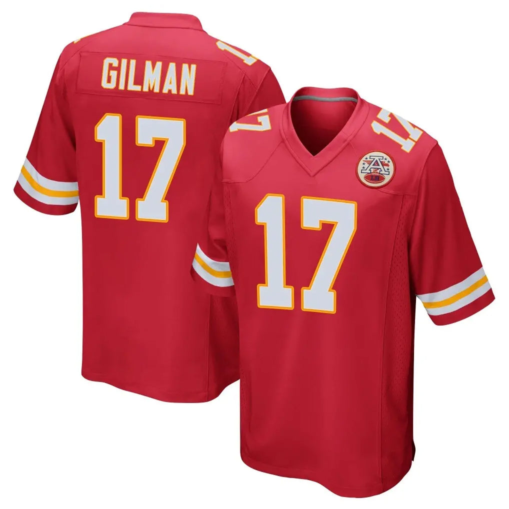 Yuxns KC.Chiefs #17 Alohi Gilman Player Red Home Game Stitched Jerseys