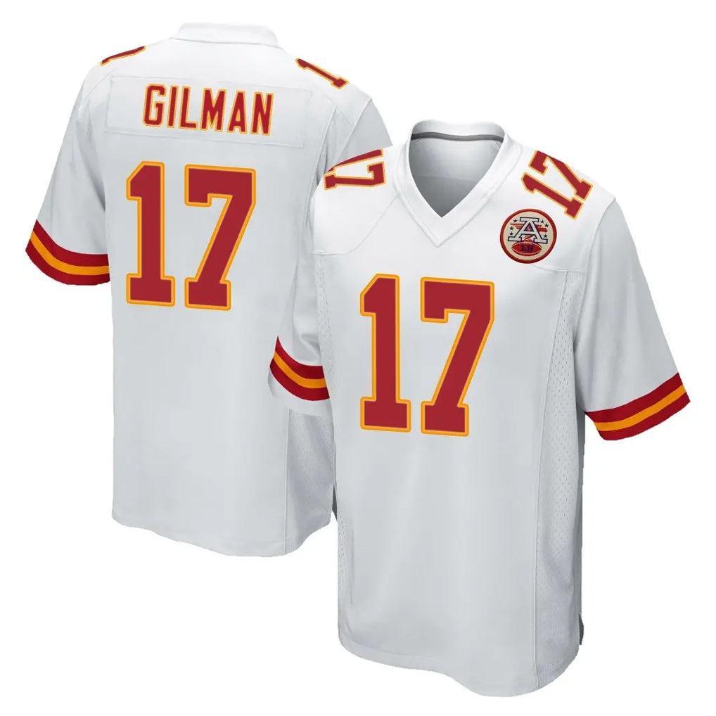 Yuxns KC.Chiefs #17 Alohi Gilman Player White Home Game Stitched Jerseys