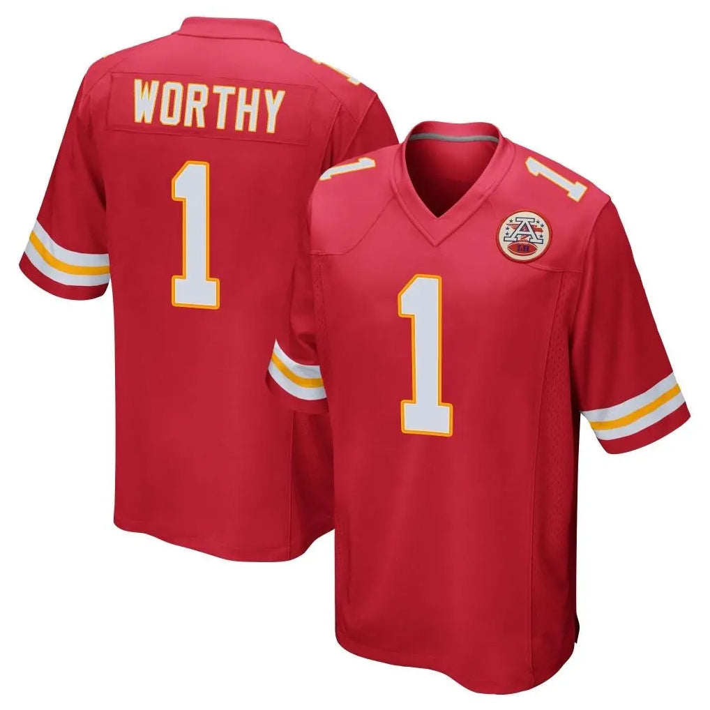 Yuxns KC.Chiefs #1 Xavier Worthy Player Red Home Game Stitched Jerseys