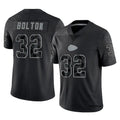 Yuxns KC.Chiefs #32 Nick Bolton Player Black Limited Reflective Game Stitched Jerseys