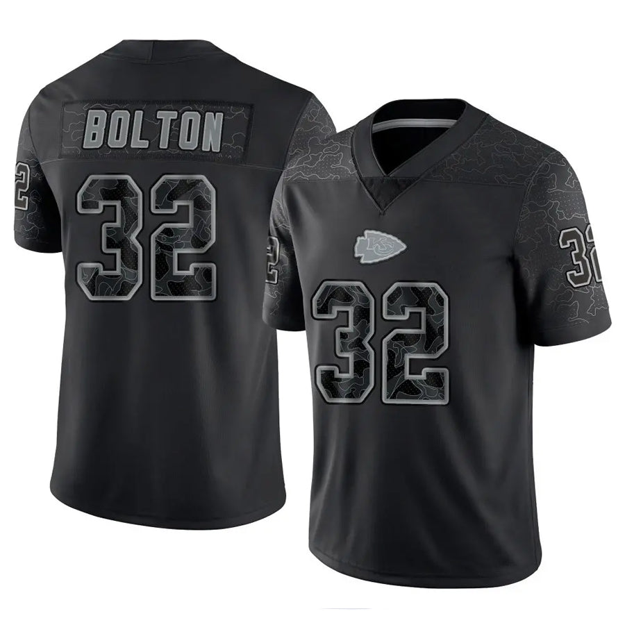 Yuxns KC.Chiefs #32 Nick Bolton Player Black RFLCTV Limited Stitched Jerseys