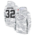 Yuxns KC.Chiefs #32 Nick Bolton Player Salute to Service Hoodies Stitched Jerseys