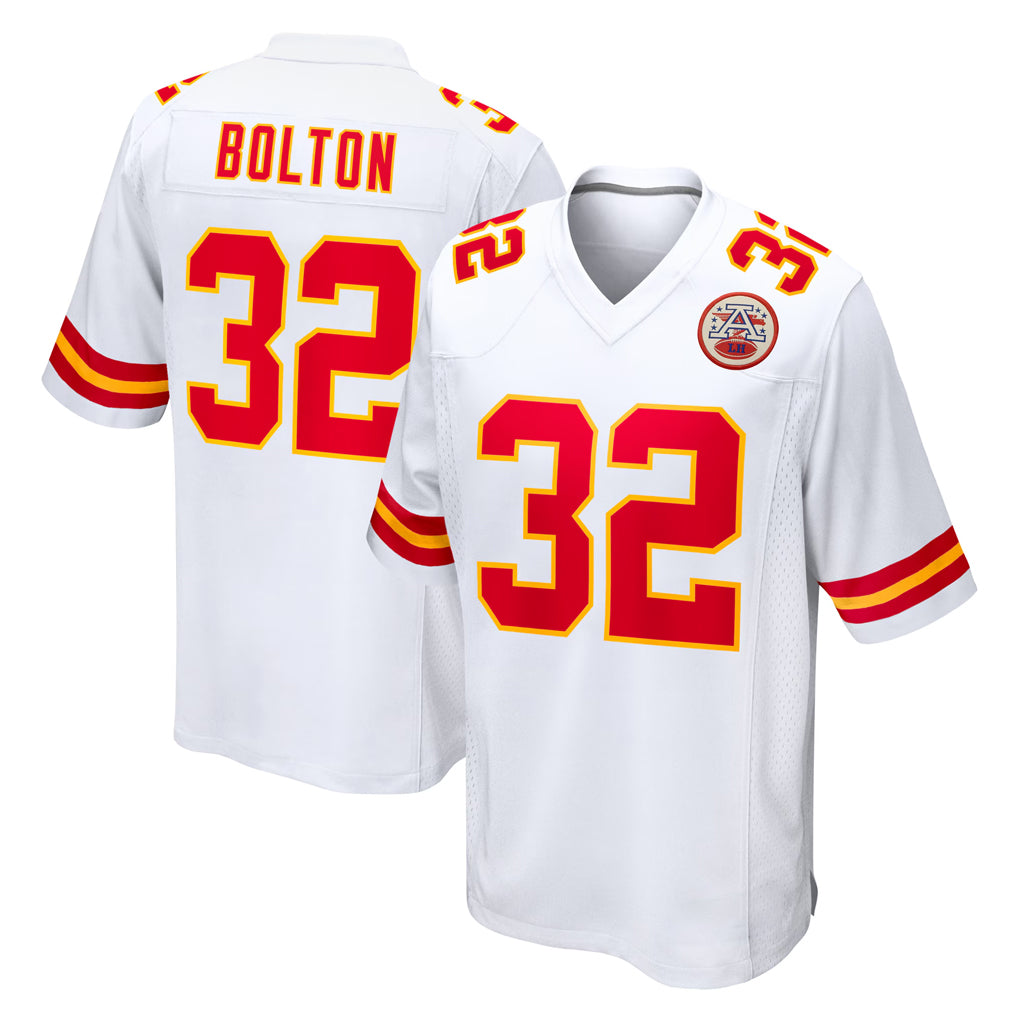 Yuxns KC.Chiefs #32 Nick Bolton Player White Home Game Stitched Jerseys