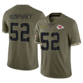 Yuxns KC.Chiefs #52 Creed Humphrey Player Olive Salute To Service Limited Stitched Jerseys