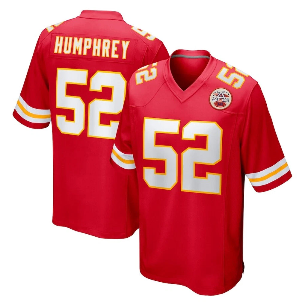 Yuxns KC.Chiefs #52 Creed Humphrey Player Red Home Game Stitched Jerseys