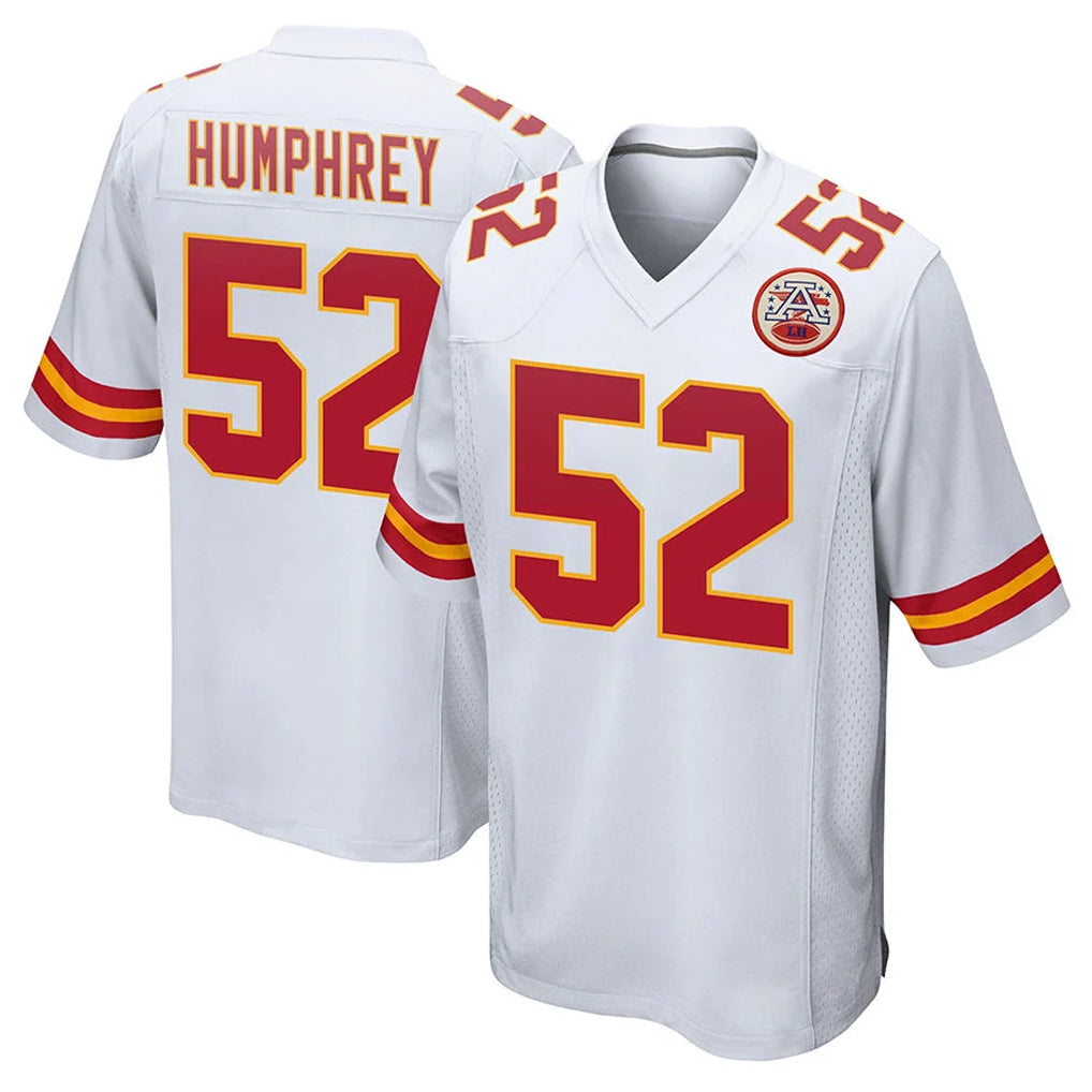 Yuxns KC.Chiefs #52 Creed Humphrey Player White Home Game Stitched Jerseys