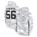 Yuxns KC.Chiefs #56 George Karlaftis Player Arctic Camo Salute to Service Hoodies Limited Game Stitched Jerseys