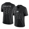 Yuxns KC.Chiefs #56 George Karlaftis Player Black Limited Reflective Game Stitched Jerseys