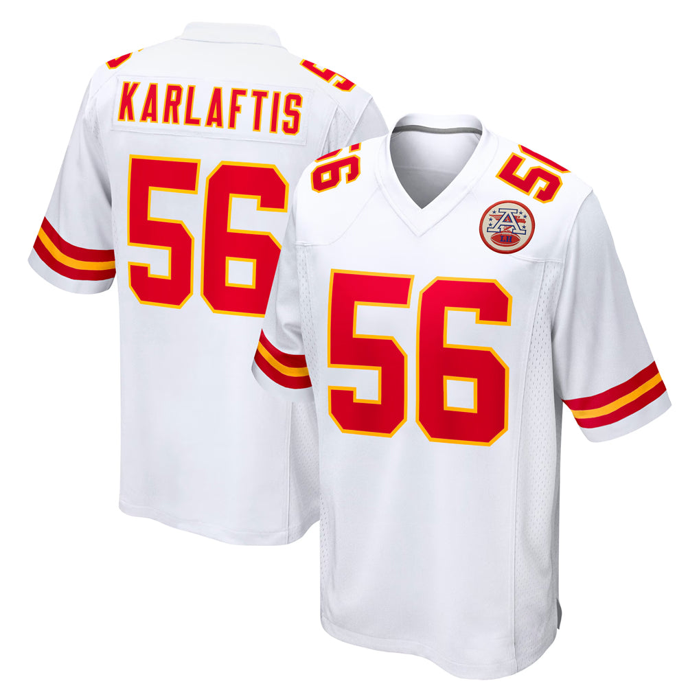 Yuxns KC.Chiefs #56 George Karlaftis Player White Home Game Stitched Jerseys