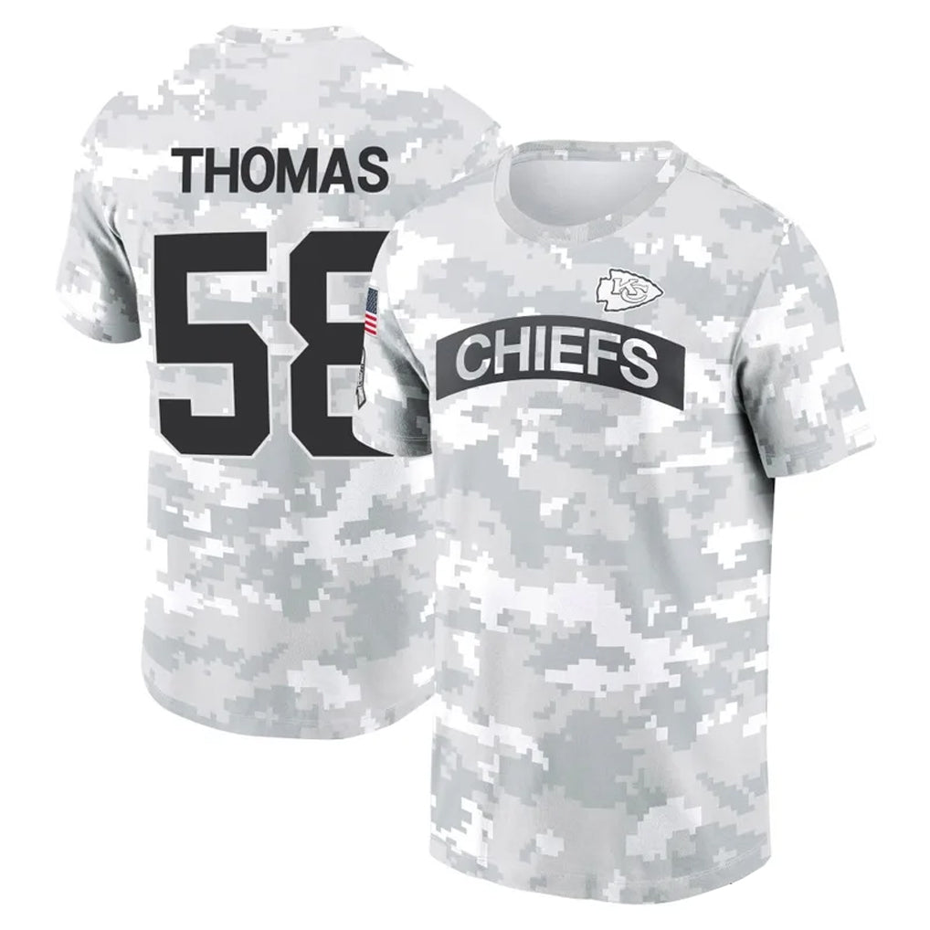 Yuxns KC.Chiefs #58 Derrick Thomas Player Salute to Service Hoodies & T-Shirts Stitched Jerseys
