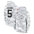 Yuxns KC.Chiefs #5 Mansoor Delane Player Arctic Camo Salute to Service Hoodies Limited Game Stitched Jerseys