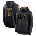 Yuxns KC.Chiefs #5 Mansoor Delane Player Black Salute to Service Hoodies Limited Game Stitched Jerseys