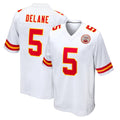 Yuxns KC.Chiefs #5 Mansoor Delane Player White Home Game Stitched Jerseys