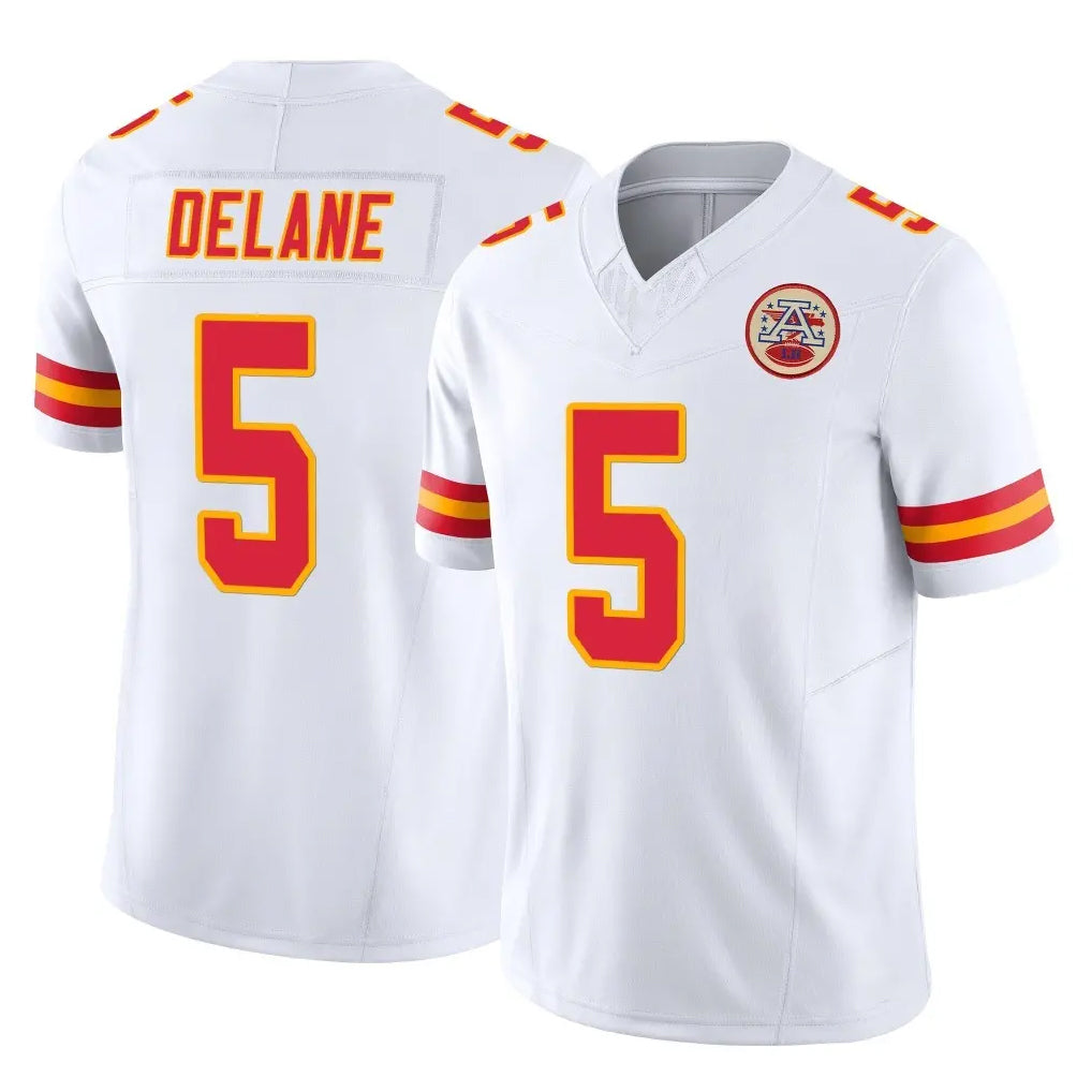 Yuxns KC.Chiefs #5 Mansoor Delane Player White Limited Vapor F.U.S.E. Home Game Stitched Jerseys