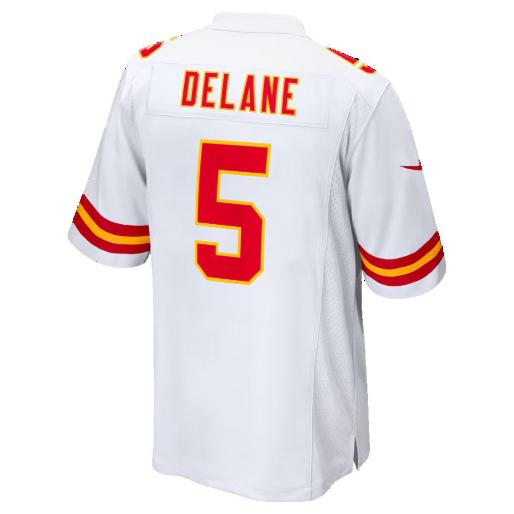 Yuxns KC.Chiefs #5 Mansoor Delane White Game Stitched Jerseys
