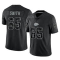 Yuxns KC.Chiefs #65 Trey Smith Player Black Limited Reflective Game Stitched Jerseys