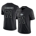 Yuxns KC.Chiefs #71 Josh Simmons Player Black Limited Reflective Game Stitched Jerseys