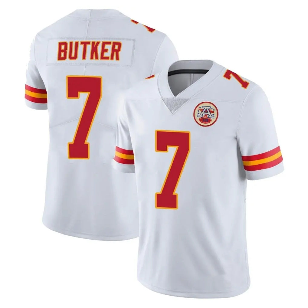 Yuxns KC.Chiefs #7 Harrison Butker Player White Limited Vapor Untouchable Home Game Stitched Jerseys