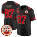 Yuxns KC.Chiefs #87 Travis Kelce Player Black Limited Vapor F.U.S.E. Home Game Stitched Jerseys