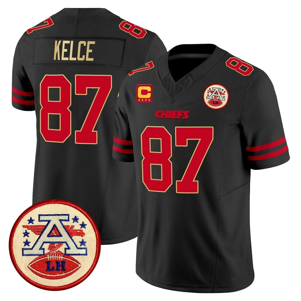 Yuxns KC.Chiefs #87 Travis Kelce Player Black Limited Vapor F.U.S.E. Home Game Stitched Jerseys