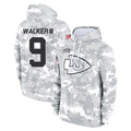 Yuxns KC.Chiefs #9 Kenneth Walker III Player Arctic Camo Salute to Service Hoodies Limited Game Stitched Jerseys