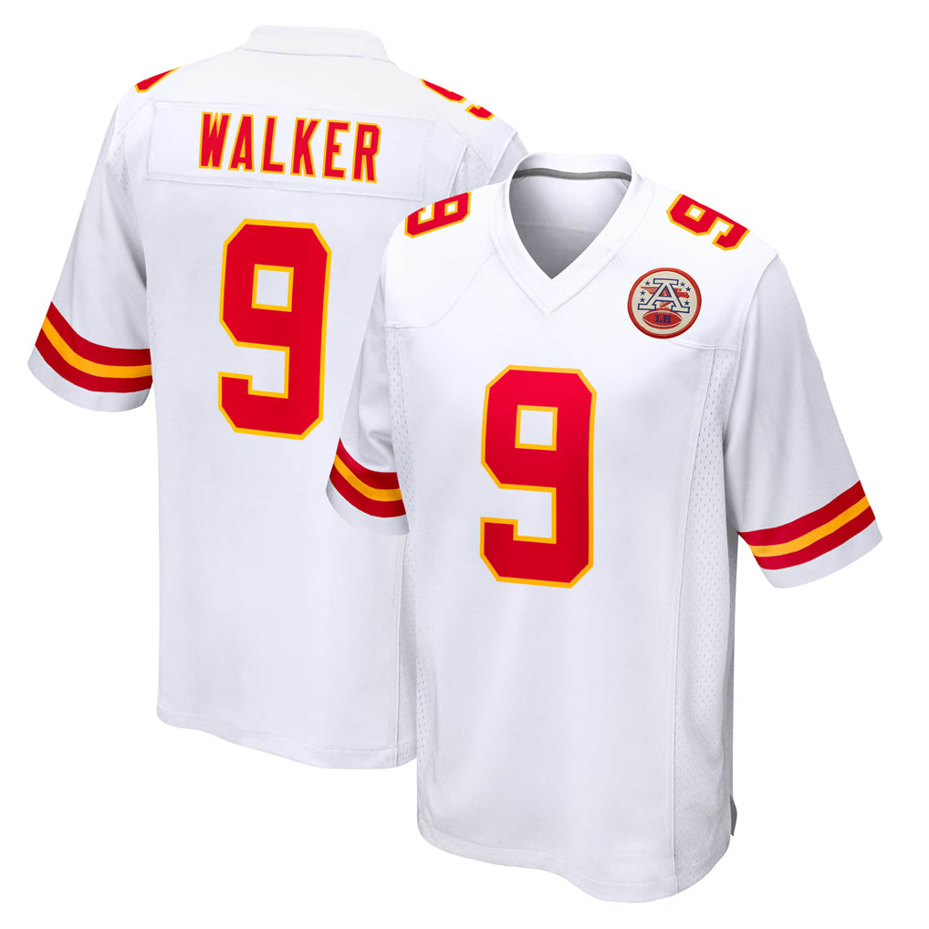 Yuxns KC.Chiefs #9 Kenneth Walker III Player White Home Game Stitched Jerseys