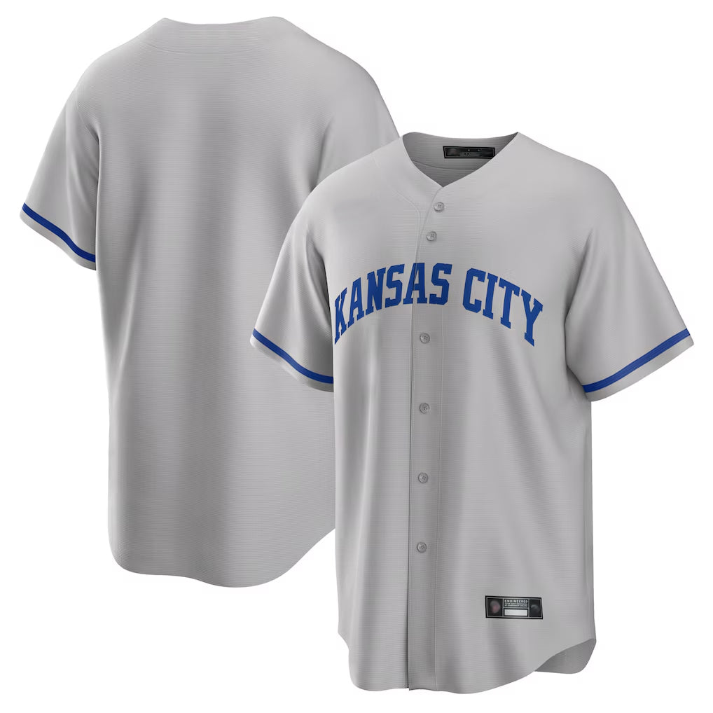 Yuxns KC.Royals Gray Game Home Blank Player Stitched Jerseys
