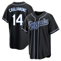 Yuxns KC.Royals #14 Jac Caglianone Player Black Carbon Fashion Home Game Stitched Jerseys