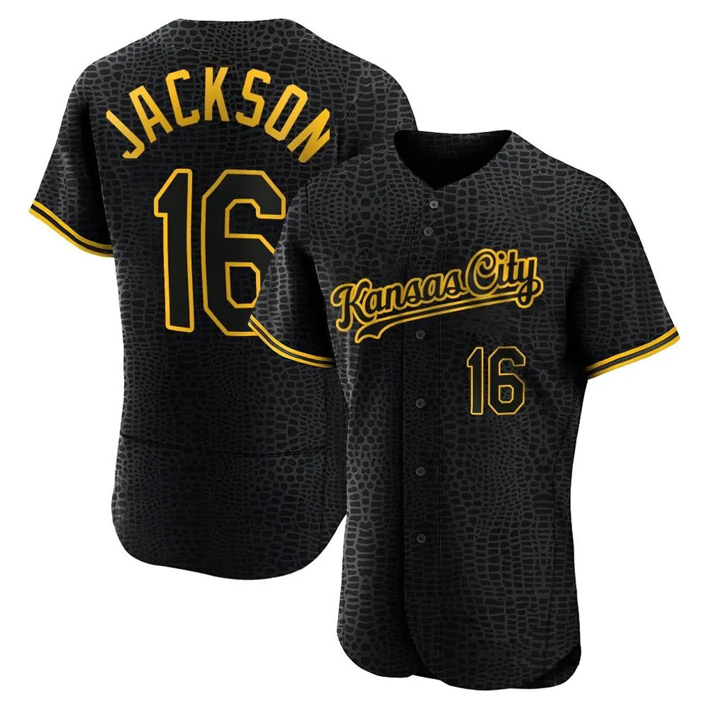 Yuxns KC.Royals #16 Bo Jackson Player Black Snake Skin City Limited Elite Stitched Jerseys