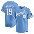 Yuxns KC.Royals #19 Michael Massey Player Light Blue Alt Limited Home Stitched Jerseys