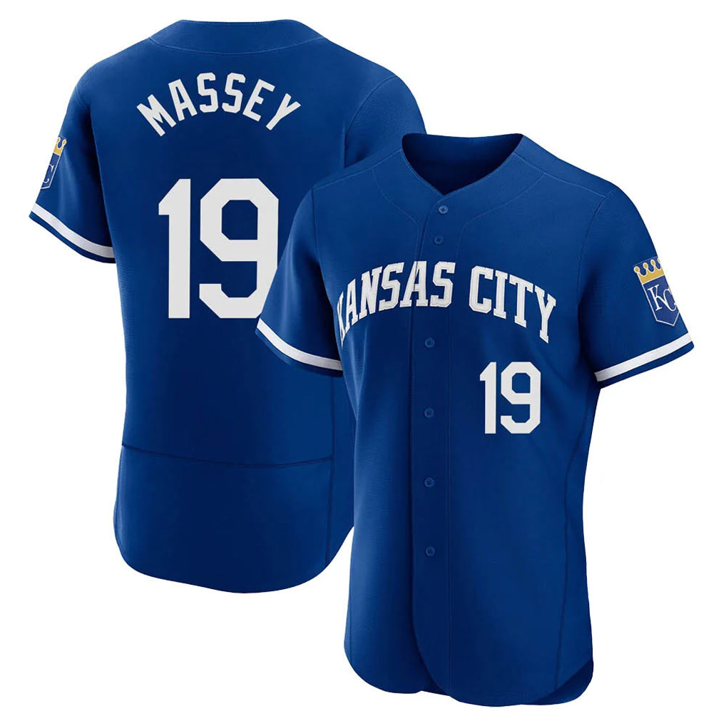 Yuxns KC.Royals #19 Michael Massey Player Royal City Connect Limited Elite Home Game Stitched Jerseys