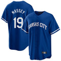 Yuxns KC.Royals #19 Michael Massey Player Royal Game Home Stitched Jerseys