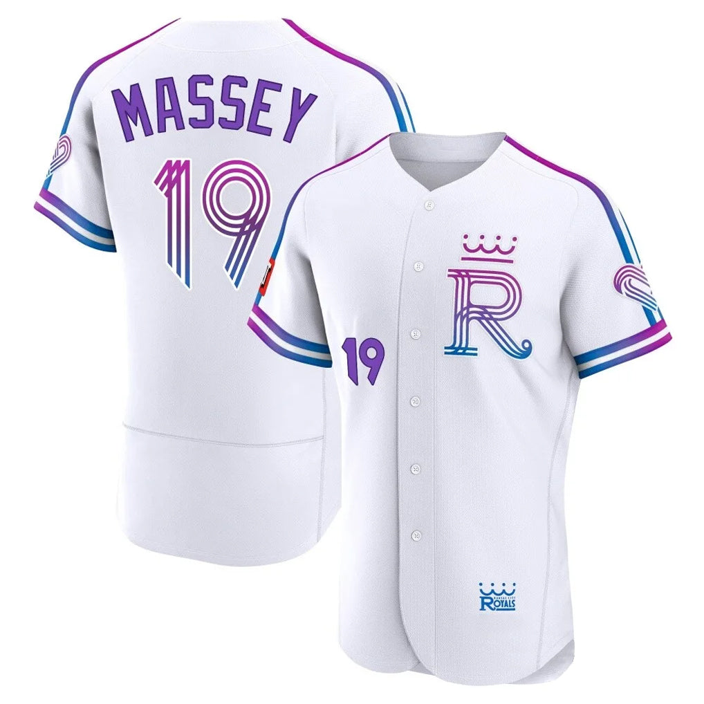 Yuxns KC.Royals #19 Michael Massey Player White 2026 City Connect Limited Elite Home Stitched Jerseys
