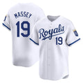 Yuxns KC.Royals #19 Michael Massey Player White Alt Limited Home Stitched Jerseys