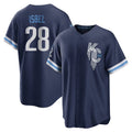Yuxns KC.Royals #28 Kyle Isbel Player Navy City Connect Home Game Stitched Jerseys
