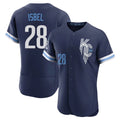 Yuxns KC.Royals #28 Kyle Isbel Player Navy City Connect Limited Elite Home Stitched Jerseys
