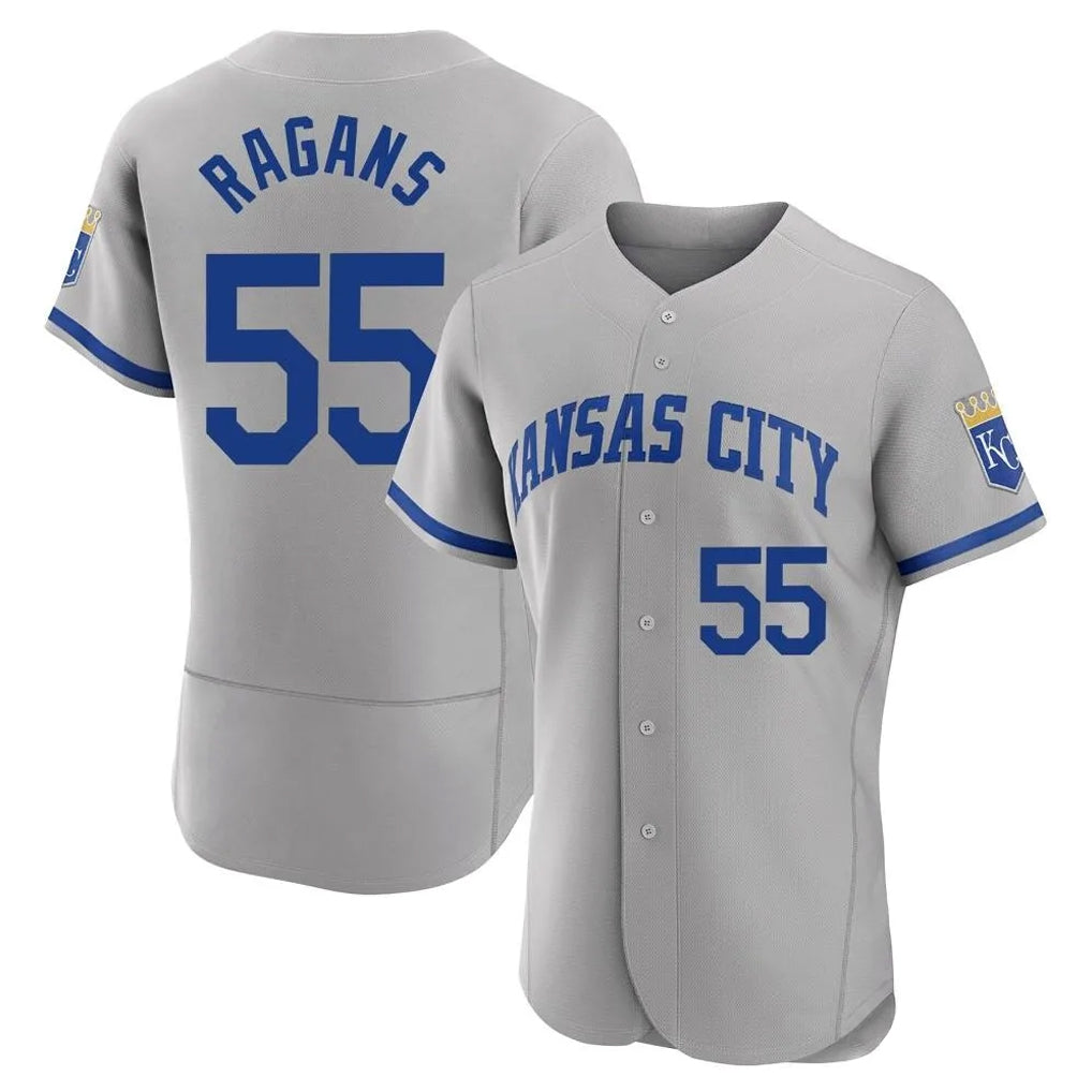 Yuxns KC.Royals #55 Cole Ragans Player Gray Limited Elite Home Game Stitched Jerseys