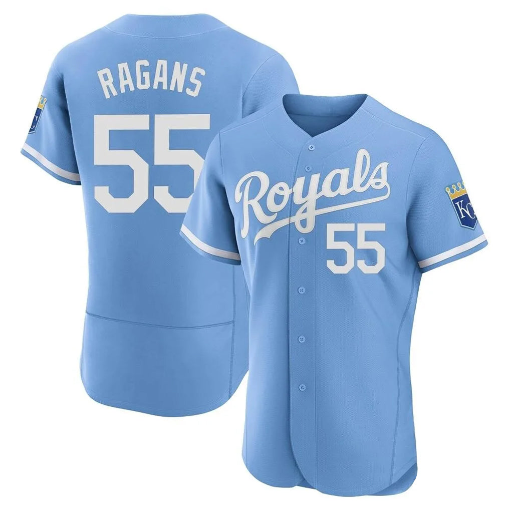 Yuxns KC.Royals #55 Cole Ragans Player Light Blue Alt Limited Elite Home Stitched Jerseys
