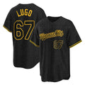 Yuxns KC.Royals #67 Seth Lugo Player Black Snake Skin City Game Stitched Jerseys
