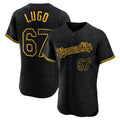 Yuxns KC.Royals #67 Seth Lugo Player Black Snake Skin City Limited Elite Stitched Jerseys