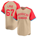 Yuxns KC.Royals #67 Seth Lugo Player Cream American League All-Star Game Limited Home Stitched Jerseys