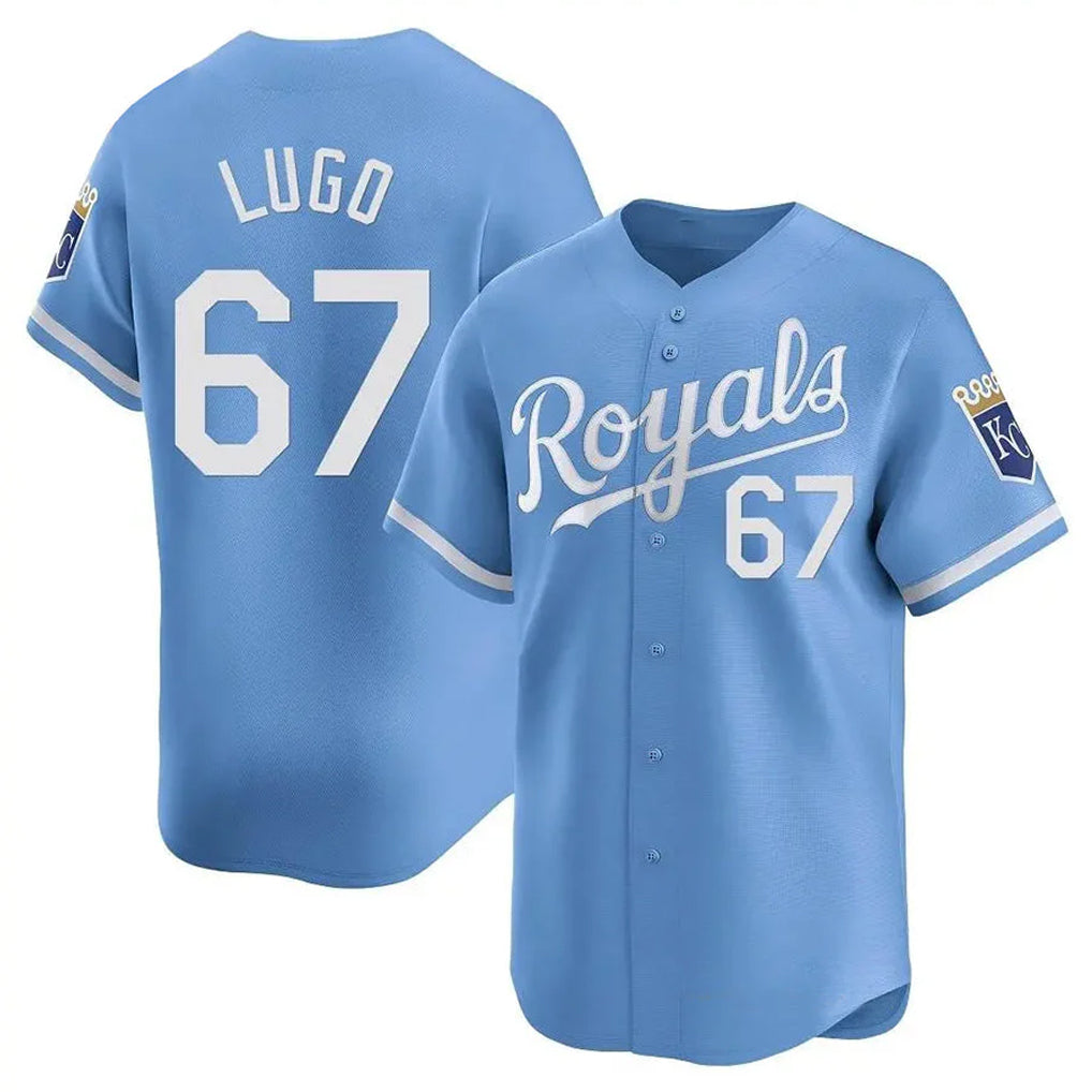 Yuxns KC.Royals #67 Seth Lugo Player Light Blue Alt Limited Home Stitched Jerseys